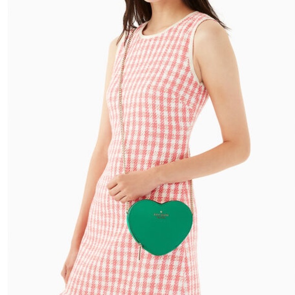 Kate spade love shack mini heart chain crossbody green bean Tik tok nwt pride - Picture 5 of 5